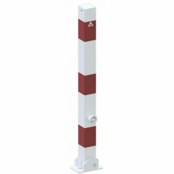 Afzetpaal vierkant 70x70mm - klapbaar met driehoekig slot 500mm boven de grond