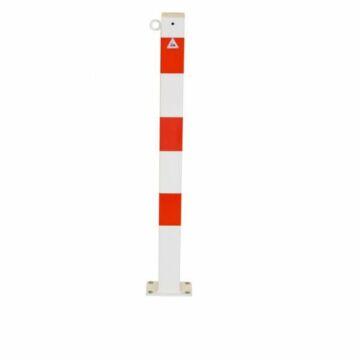 Afzetpaal vierkant 70x70mm - op voetplaat met cilinderslot 