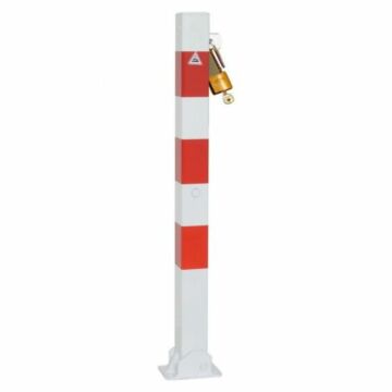 Afzetpaal vierkant 70x70mm - klapbaar met hangslot