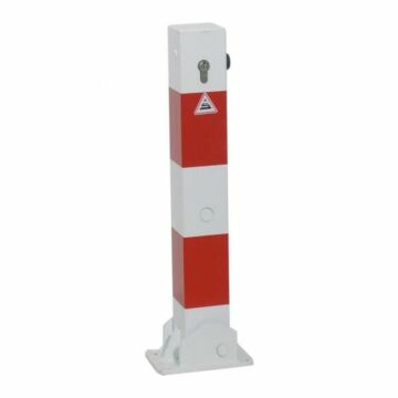Afzetpaal vierkant 70x70mm - klapbaar met cilinderslot 