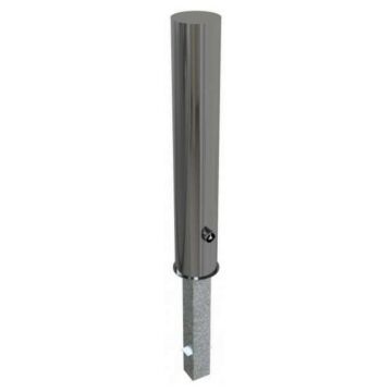 RVS afzetpaal rond 154 mm - uitneembaar met driehoekslot