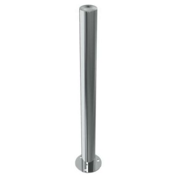 RVS afzetpaal rond 76 mm - op voetplaat