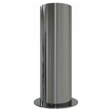 RVS afzetpaal rond 204 mm - op voetplaat