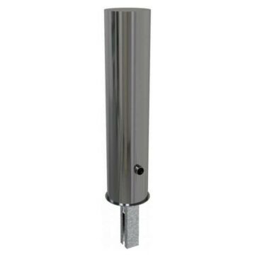 RVS afzetpaal rond 204 mm - uitneembaar met driehoekslot