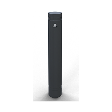Poller – Aluminium Ø 120 mm met decoratieve groef
