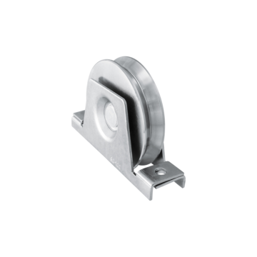 Groefwiel enkel gelagerd met V-groef, 20 mm met beugel