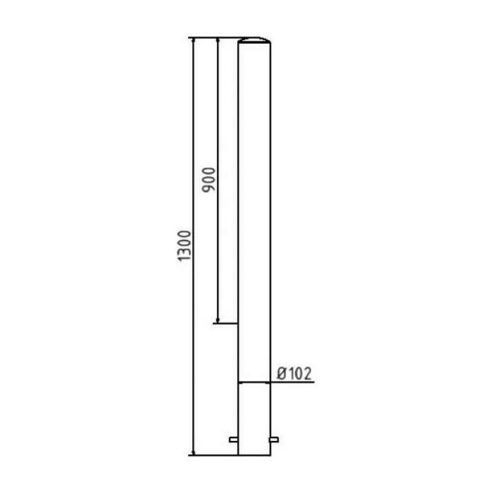 Afzetpaal rond 102 mm - voor in beton