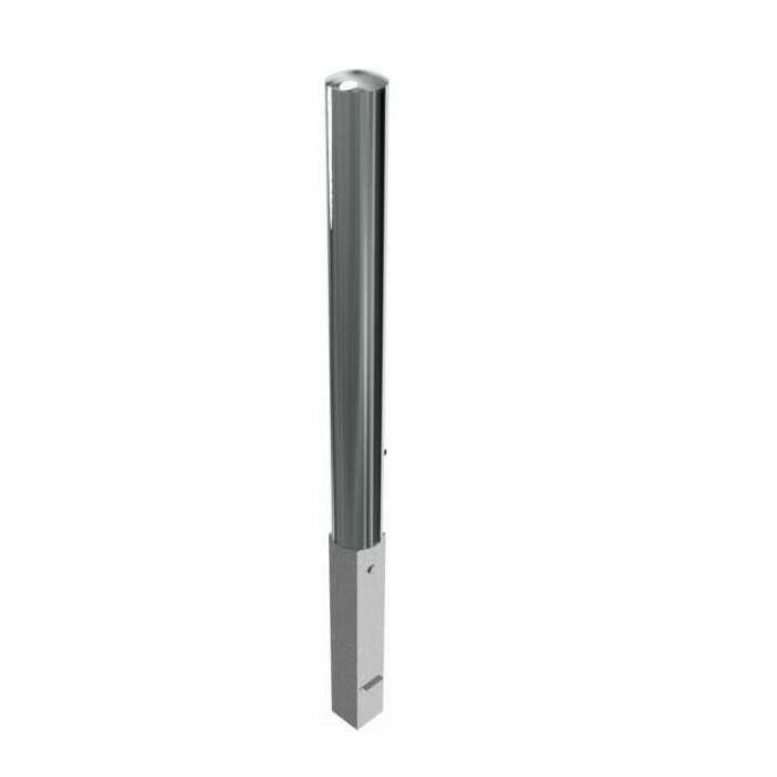 RVS afzetpaal rond 102 mm - uitneembaar met driehoekslot main product photo