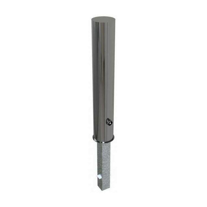 RVS afzetpaal rond 154 mm - uitneembaar met driehoekslot main product photo