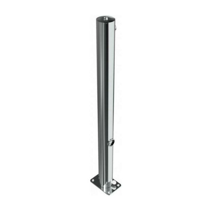 RVS afzetpaal rond 76 mm - klapbaar op voetplaat met driehoekslot main product photo
