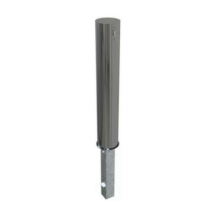 RVS afzetpaal rond 154 mm - uitneembaar met euro cilinder main product photo
