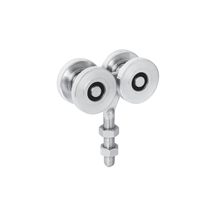 Dubbele hangrol 4 vlakke wielen met kogellagers main product photo