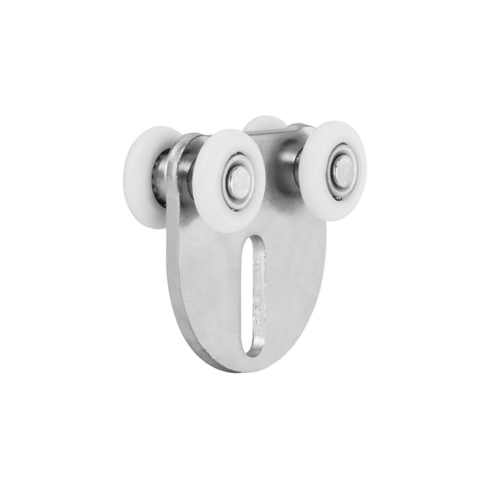 dubbele hangrol 4 nylon wielen met afgeronde montageplaat main product photo